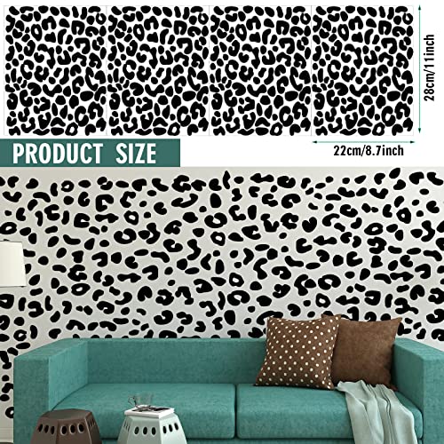 Vinilos adhesivos de pared con estampado de leopardo negro, 4 láminas miniatura 3