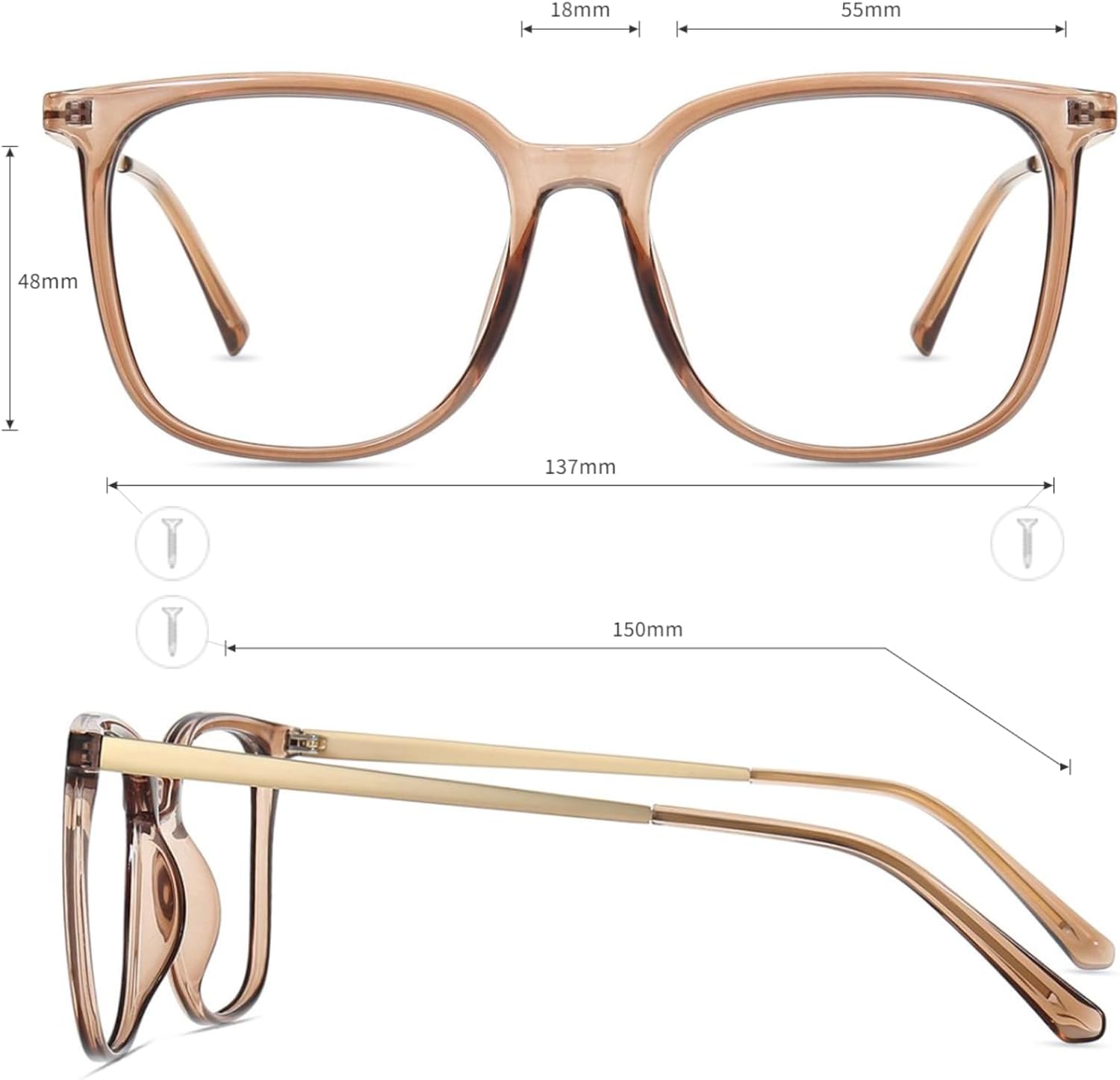 Firmoo Oversized Blue Light Blocking Glasses for Women/Men, Large Square Frame Computer Glasses for Screens - Image 4