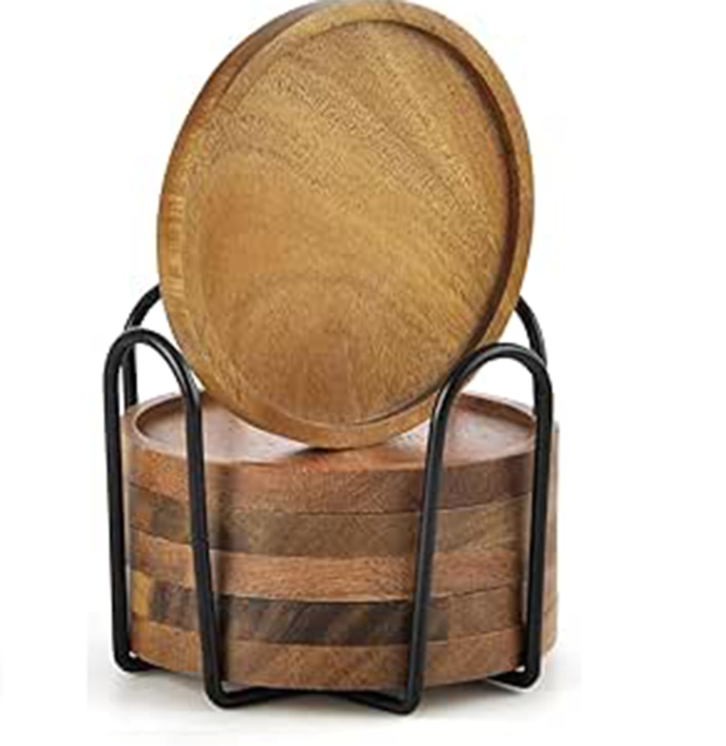 lot 6 dessous de verre bois acacia avec