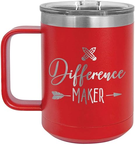 Miniatura 5 de DIFERENCIA MAKER Amarillo 15 oz taza de café wtapa superior deslizante  Taza de café de viaje aislado  Ideas de regalo de cumpleaños o Navidad de