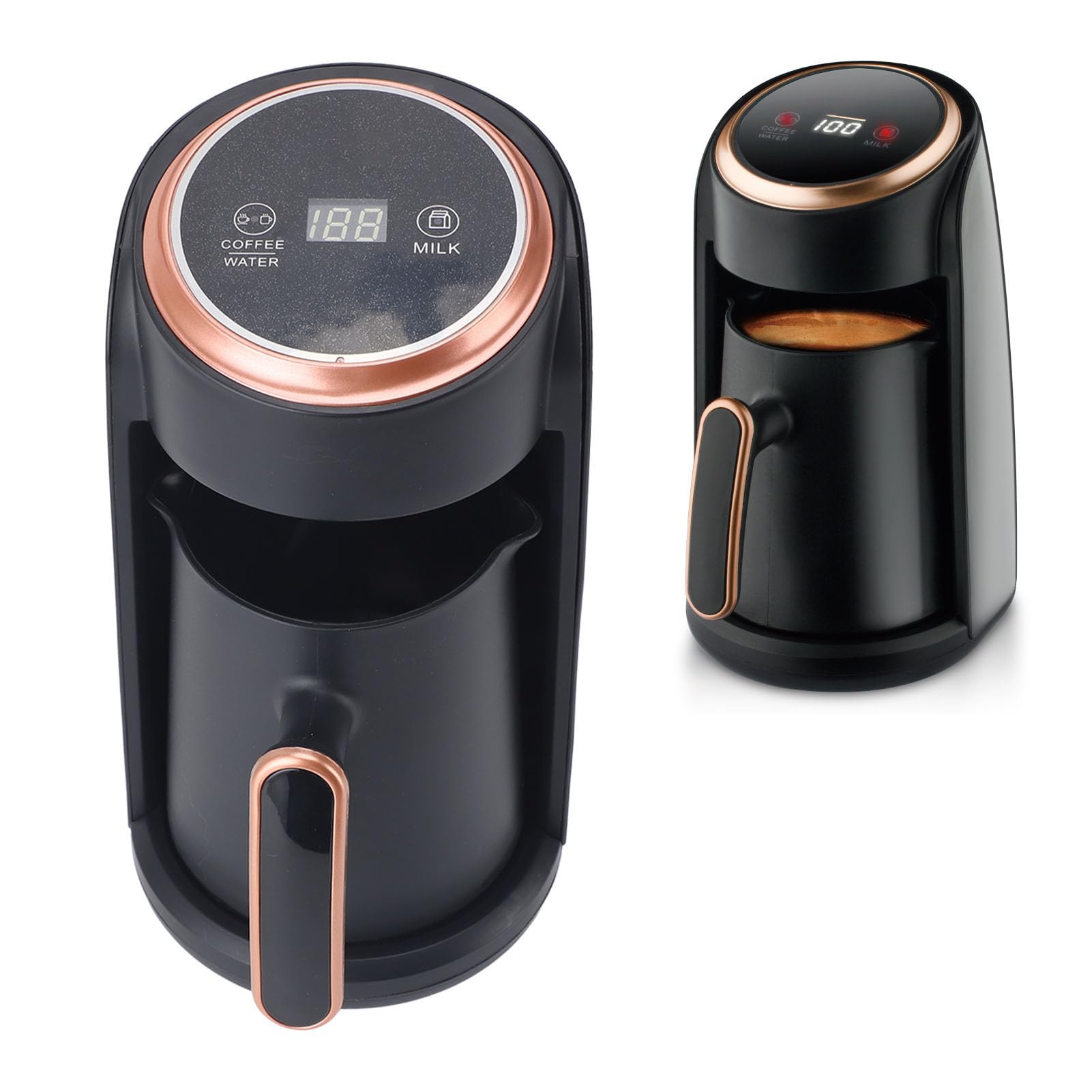 Bewinner Türkische Kaffeemaschine 600W - 4 Tassen, ABS, Mit Überlaufschutz