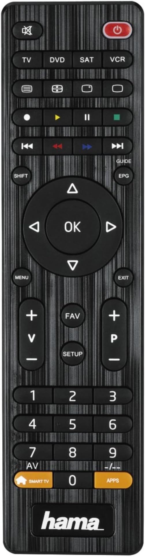 HAMA | Mando a Distancia Universal 4 en 1, (Control Remoto Universal, para Controlar hasta 4 Dispositivos, Compatible con Múltiples Modelos) Color Negro (Paquete de 5)