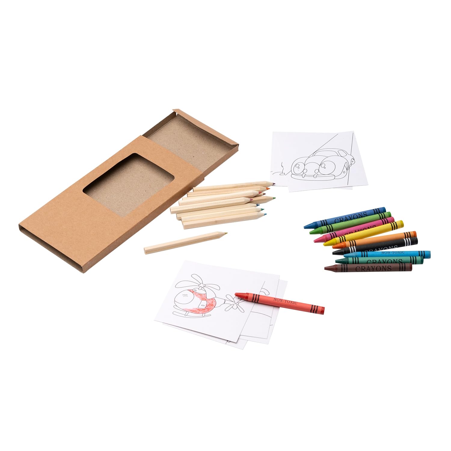 10 Drawing Sets for Children with Coloured Pencils Wax Crayons and Block Notes - Made in Italy - Gift Idea for Boys and Girls (10) - Image 4