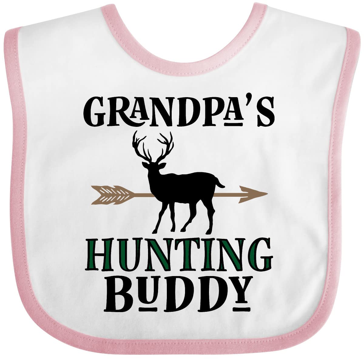 inktastic Bow Hunter Grandpa Hunting Buddy Baby Bib White and Pink 31ddb
