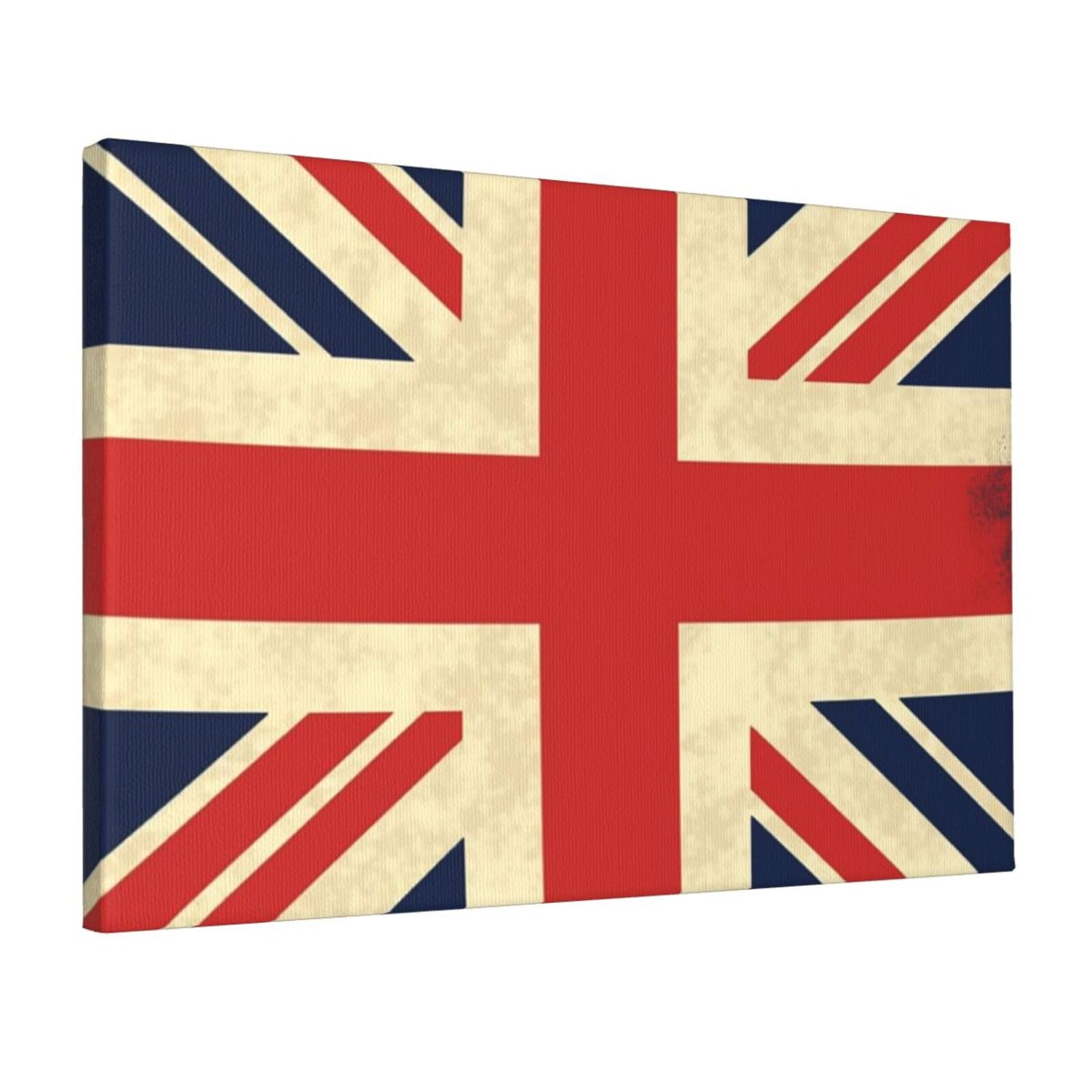 KLOPH UK Flag Canvas Wall Art for Living Room 12"x18" Modern Artwork Painting for Bathroom Hanging Canvas Prints Aesthetic Wallart for Bedroom Kitchen Office Wall Decor