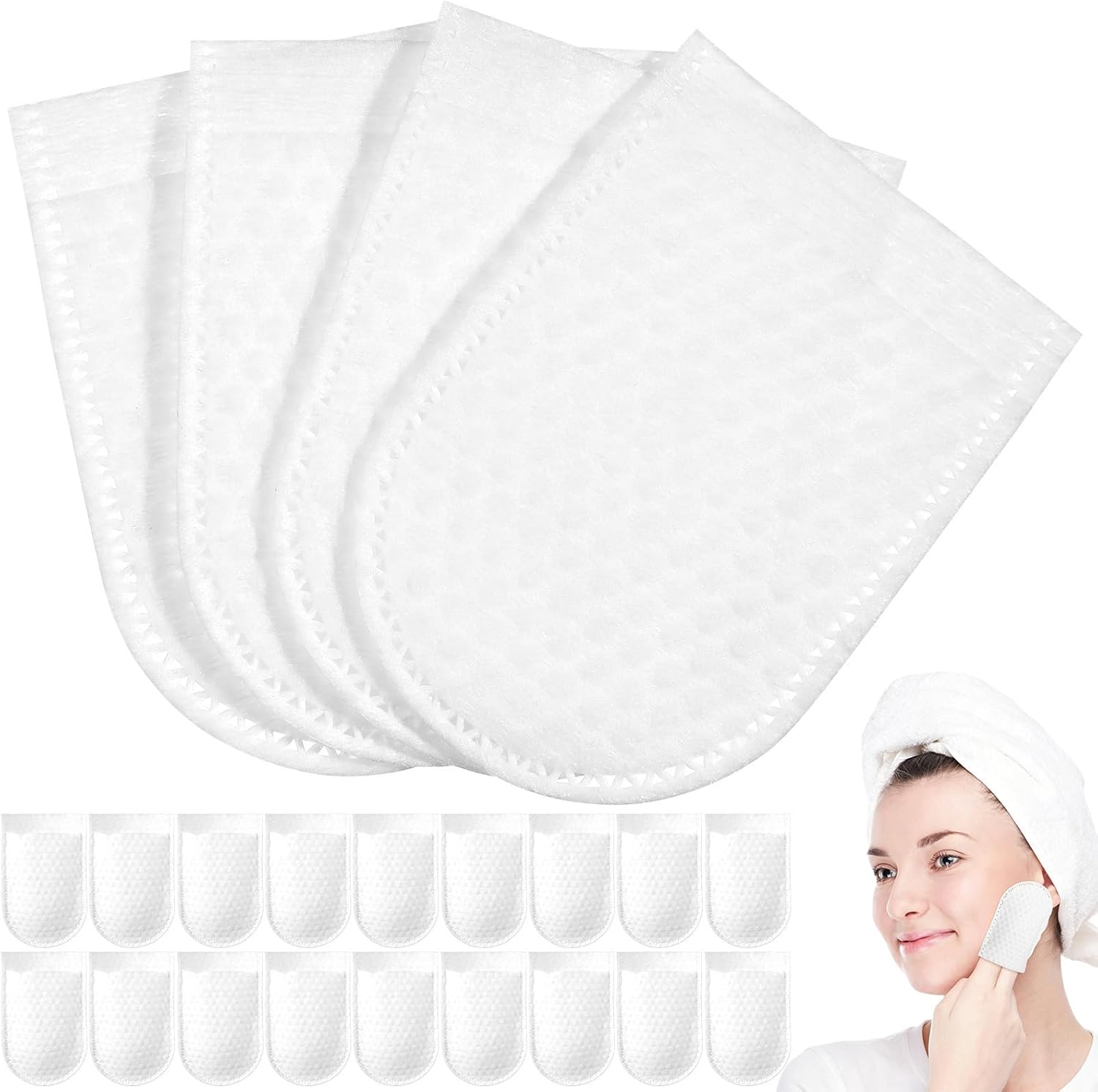 240pcs U Shaped Pocket Cotton Makeup Pads for Face and Skin