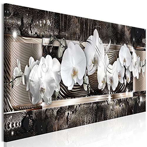 murando Acrylglasbild Orchidee 120x40 cm 1 Teilig Wandbild auf Acryl Glasbilder Kunstdruck Moderne Acrylglas Platte Wanddekoration Geschenke Heimdekoration Glasbild Blumen Ornament wie gemalt