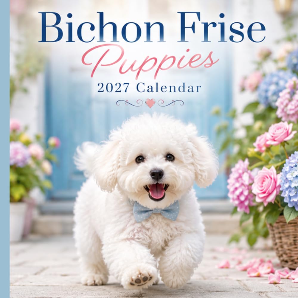 Bichon Frise Puppies Calendar 2027: Adorable Puppy Photography with Bonus January–March 2028