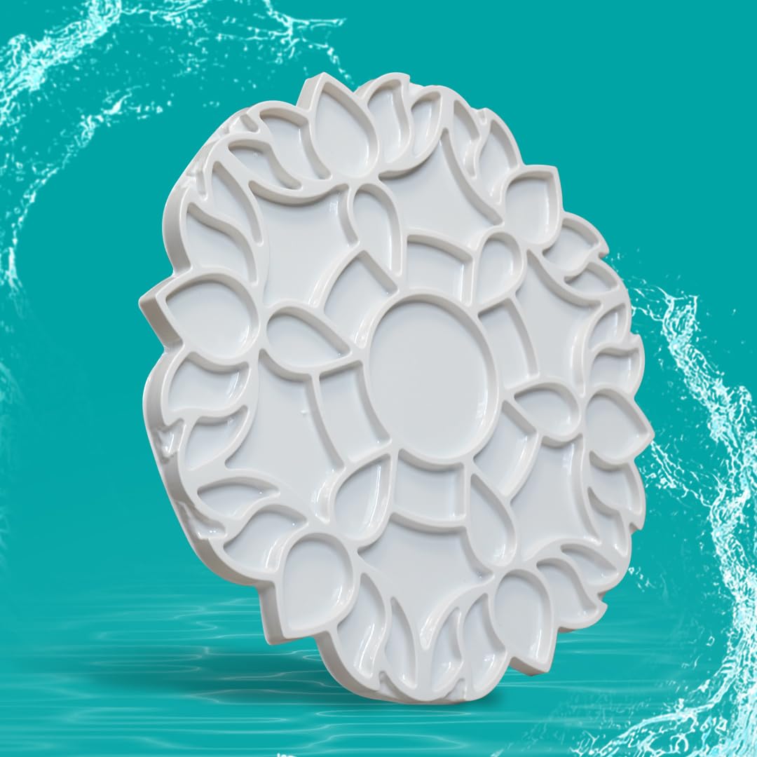 Island Rangoli 11'' Ananta Design Rangoli Template for Diwali décor | Festive décor Rangoli | Floor Art | Floating Rangoli | 3D Rangoli (11 inches) 3