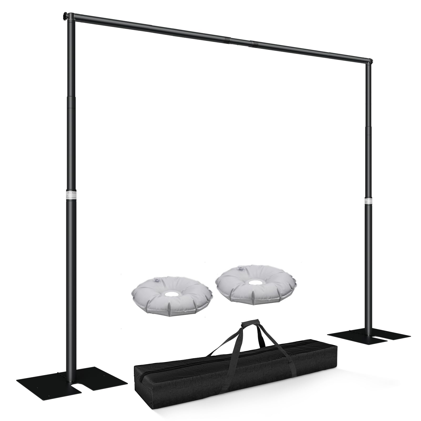 Photo 1 of **DAMAGED BAG**Qoolfoto Pipe and Drape Backdrop Stand Kit 10x10ft, Heavy Duty Back Drop Adjustable Stand with Carry Bag, Metal Background Frame for Parties Wedding Birthday Decoration Photography Photo Booth Video