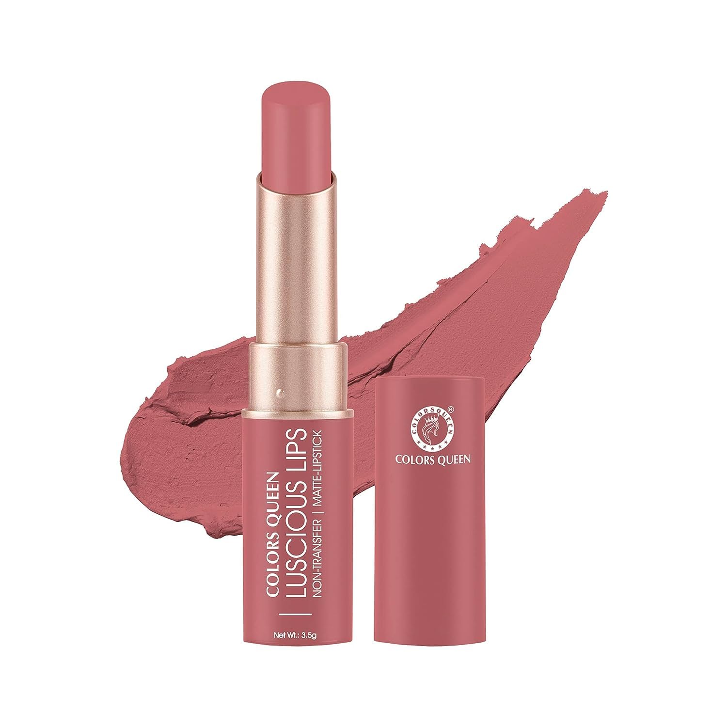 Colors Queen [Pack of 3+1] Luscious Lips - Non Transfer Creamy Matte | Highly Pigmented with Smooth Application | Long Lasting | Waterproof | Smudge Proof Lipstick - DL-1242 (22- Reach High)