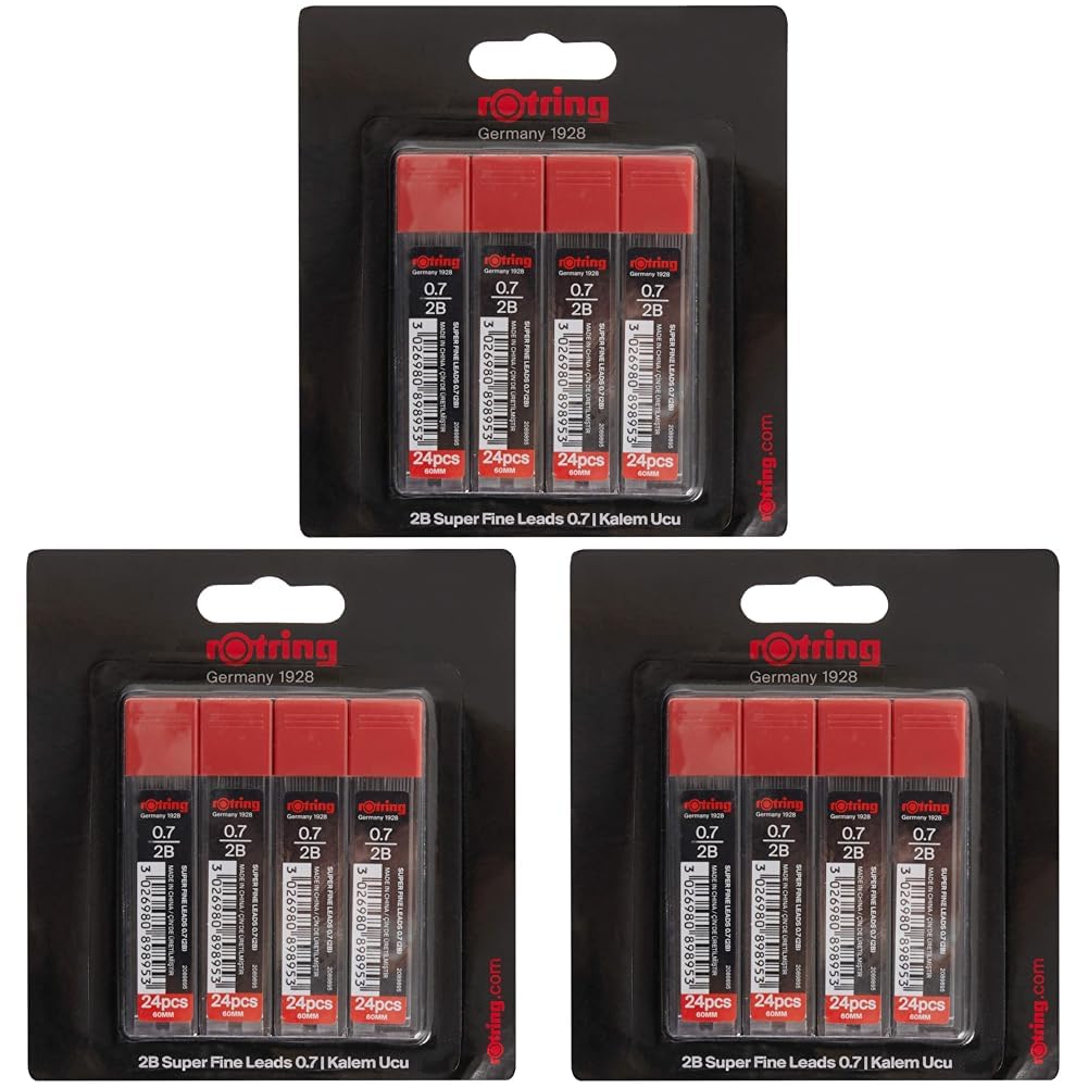 Rotring Super Polimer Kurşun Kalem Ucu (2B), 4'lü Paket, 0.7 mm - 2094211 3lü paket