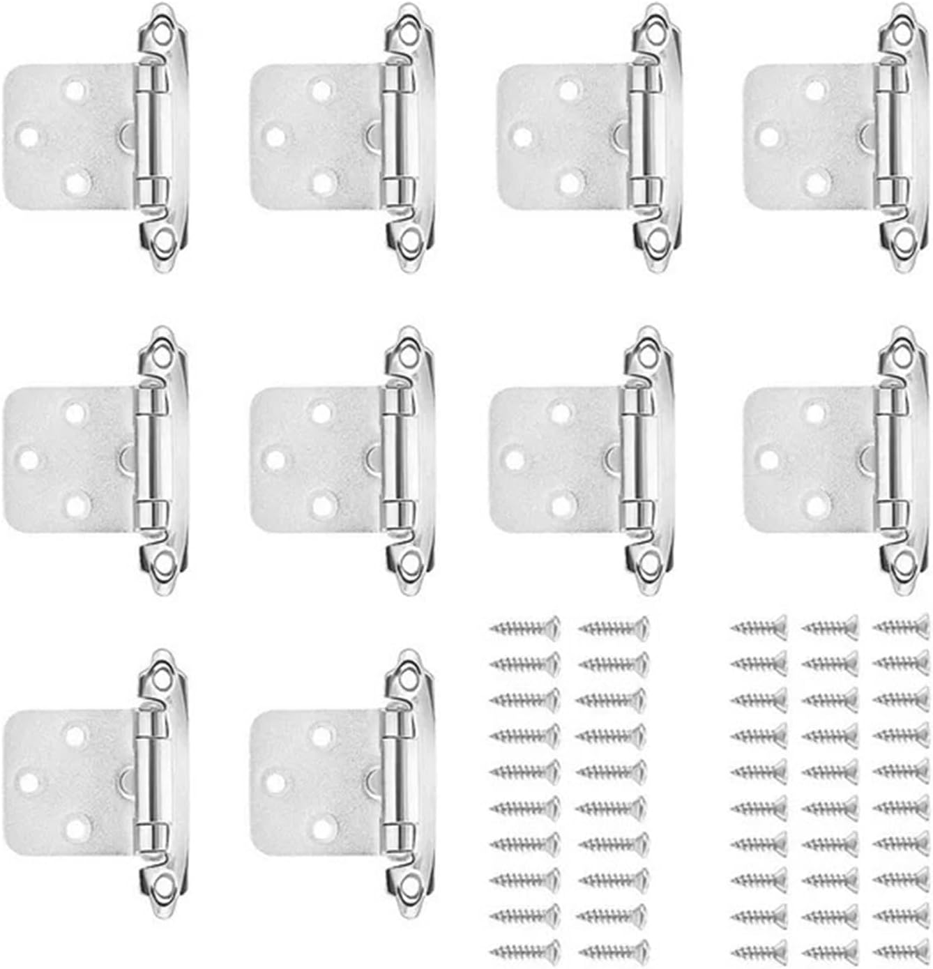 Ball Bearing Door Hinges Heavy Duty Hinges 10pcs Self Closing Overlay Flush Cabinet Hinge Heavy Duty Door Cupboard Hinges for Household Decor(Green Bronze)