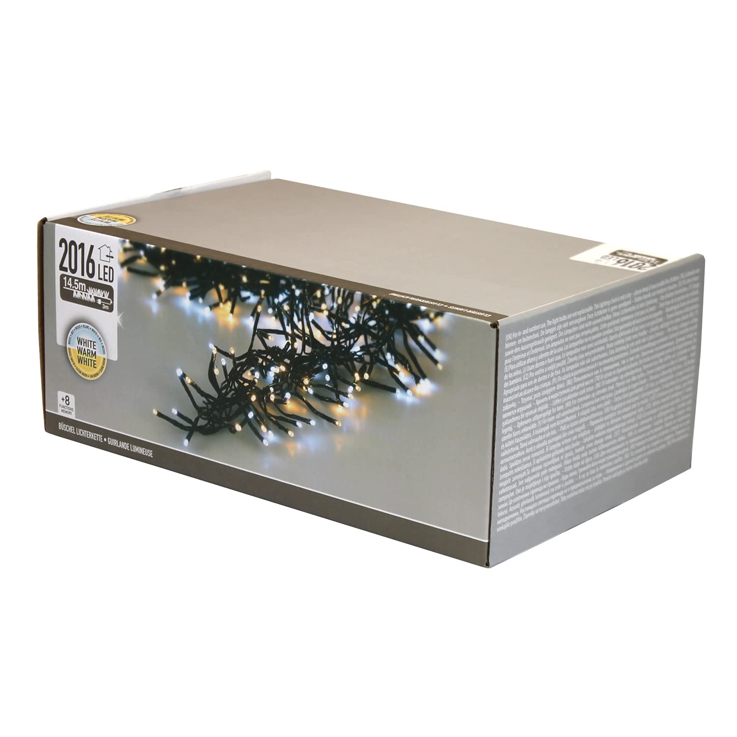 Guirnalda de Luces con 2016 LED, 14,5m, 8 efectos de luz, interior y exterior