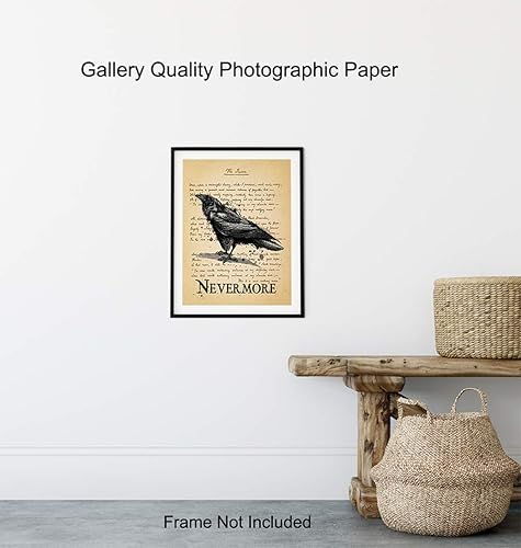 Miniatura 8 de The Raven Nevermore Regalos de Edgar Allan Poe Decoración gótica para la habitación Decoración gótica para el hogar Poesía espeluznante poema