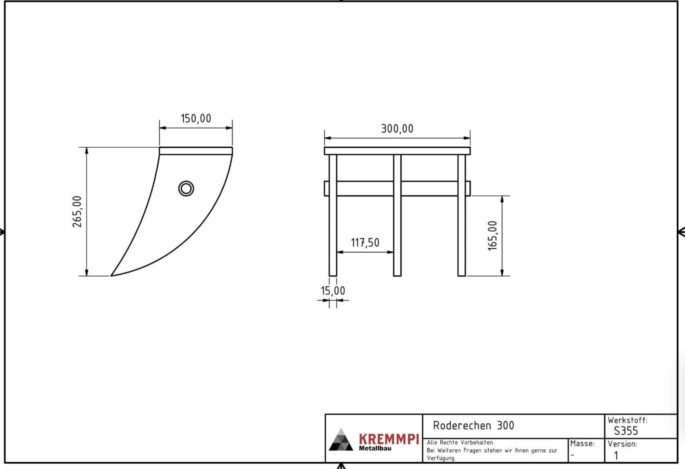 Roderechen MS01 MS03 MS03 - Excavadora para rastrillo de raíces sin soldar
