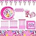BESTZY Little Pony Forniture per Feste Stoviglie per Feste Little Pony Decorazioni Compleanni Stoviglie Includere Piatti Tazze Tovaglioli Tovaglia Pony Feste di Decorazione 48 pezzi