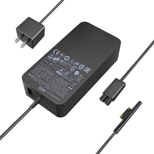 HHZ Cargador de repuesto de 65 W compatible con Microsoft Surface Pro 3456789X, adaptador de corriente alterna, fuente de alimentación para laptop