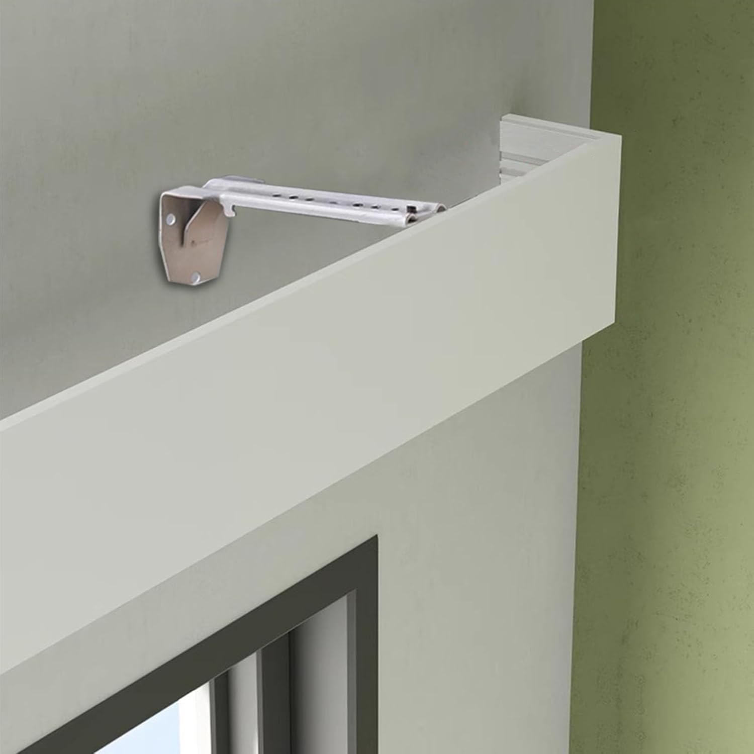 Decorative Curtain Pole Wall Mount with Pelmet Cassette Box Cover, 10.5cm Tall Valance Frame for Windows, Complete Curtain Track System (3.5m/11.5ft)