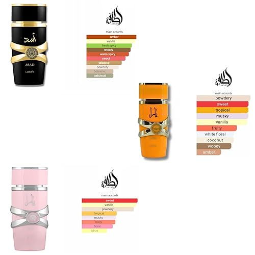 Miniatura 2 de Lattafa Set de regalo unisex de 3 piezas Eau de Parfum (Yara para mujer + Yara Tous para mujer + Asad para hombres) 3.4 onzas cada uno