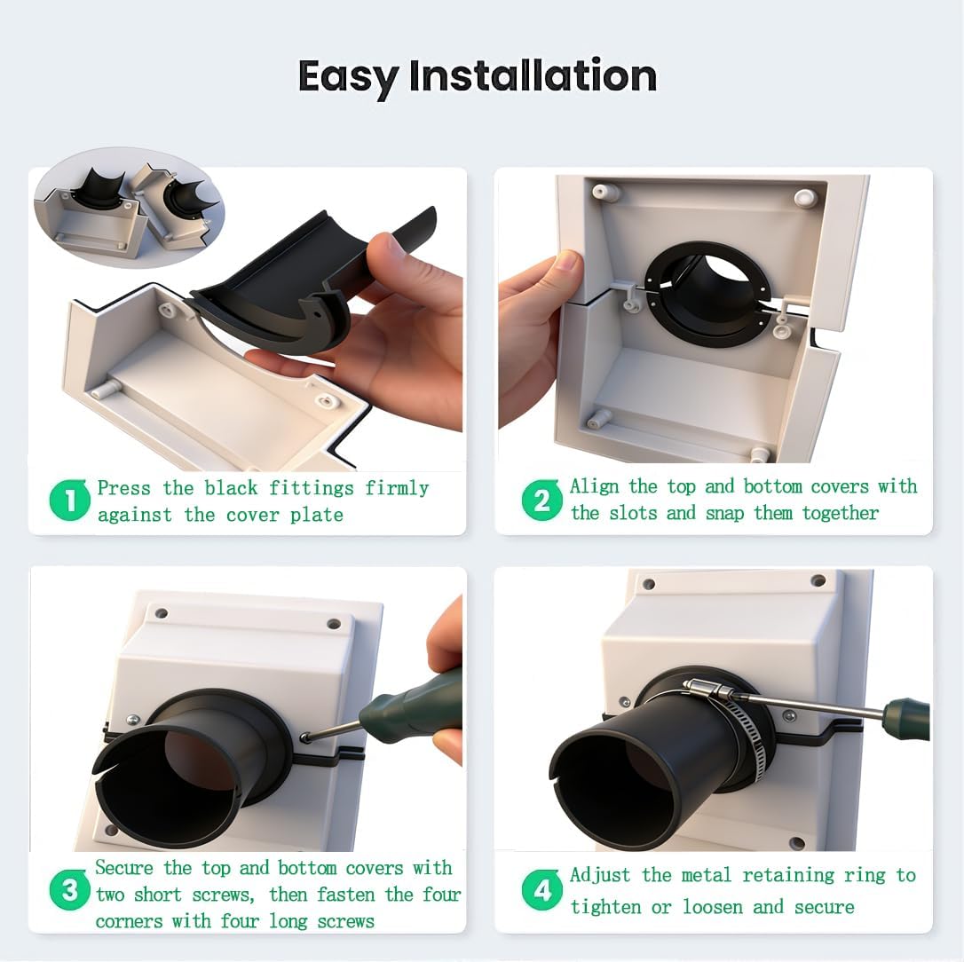 HVAC Wall Penetration Cover & Line Set Cover Kit - Professional Seal and Protection Sleeve for Indoor & Outdoor Mini Split Air Conditioner Pipes Outlet Retrofit 2-3/8", Gray