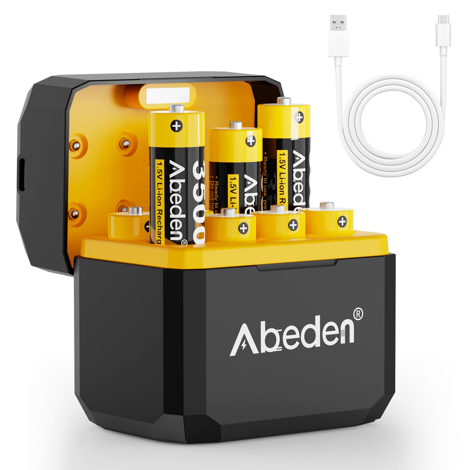 Abeden Rechargeable AA Batteries 1.5V 3500mWh 8 Pack with Fast Charger