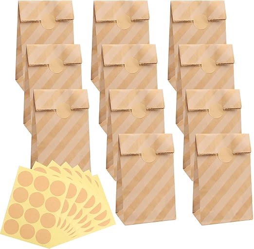 30 Stück Papiertüten Braun, Kraftpapier Tüten Geschenktüten Klein ...