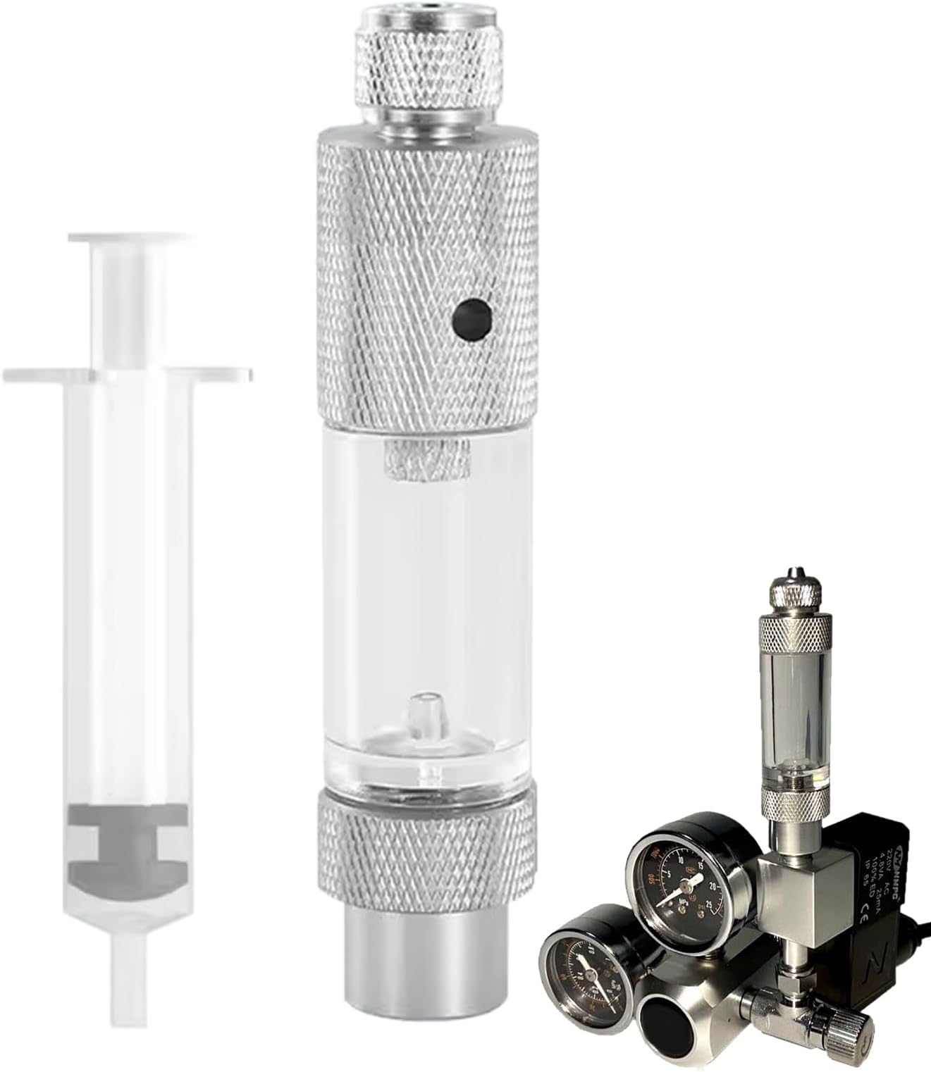 Single Head Carbon Dioxide Bubble Counter, CO2 Generator Bubble Counter, Single Head CO2 Bubble Regulator for Aquariums, Planted Aquarium CO2 Regulator with Check Valve for Aquarium Planted