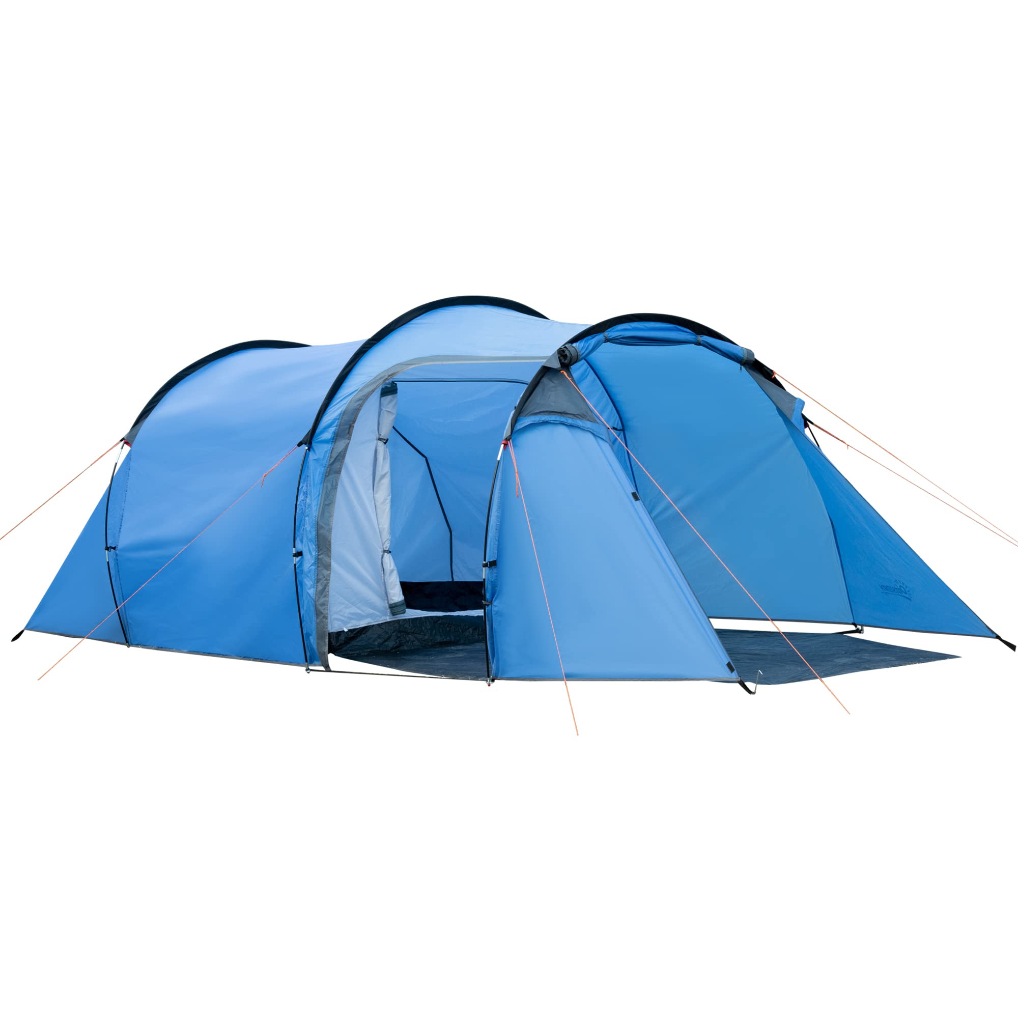 Outsunny Blue 3 Man 2 Room Tent Camping Tent With Living Area Air Vents - 426Cm X 206Cm X 154Cm