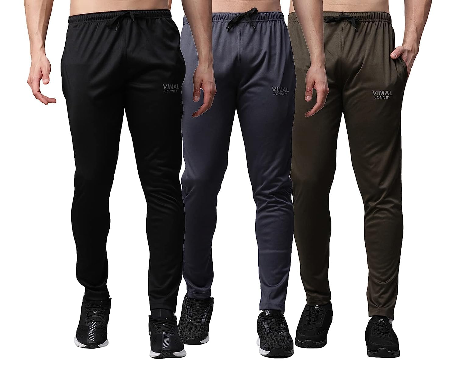 Men's Slim Fit Polyester Blend Mid Rise Trackpants (Dryfit_D10_BLK_Gry_OLV_03-M_Multicolor_M)-image-27