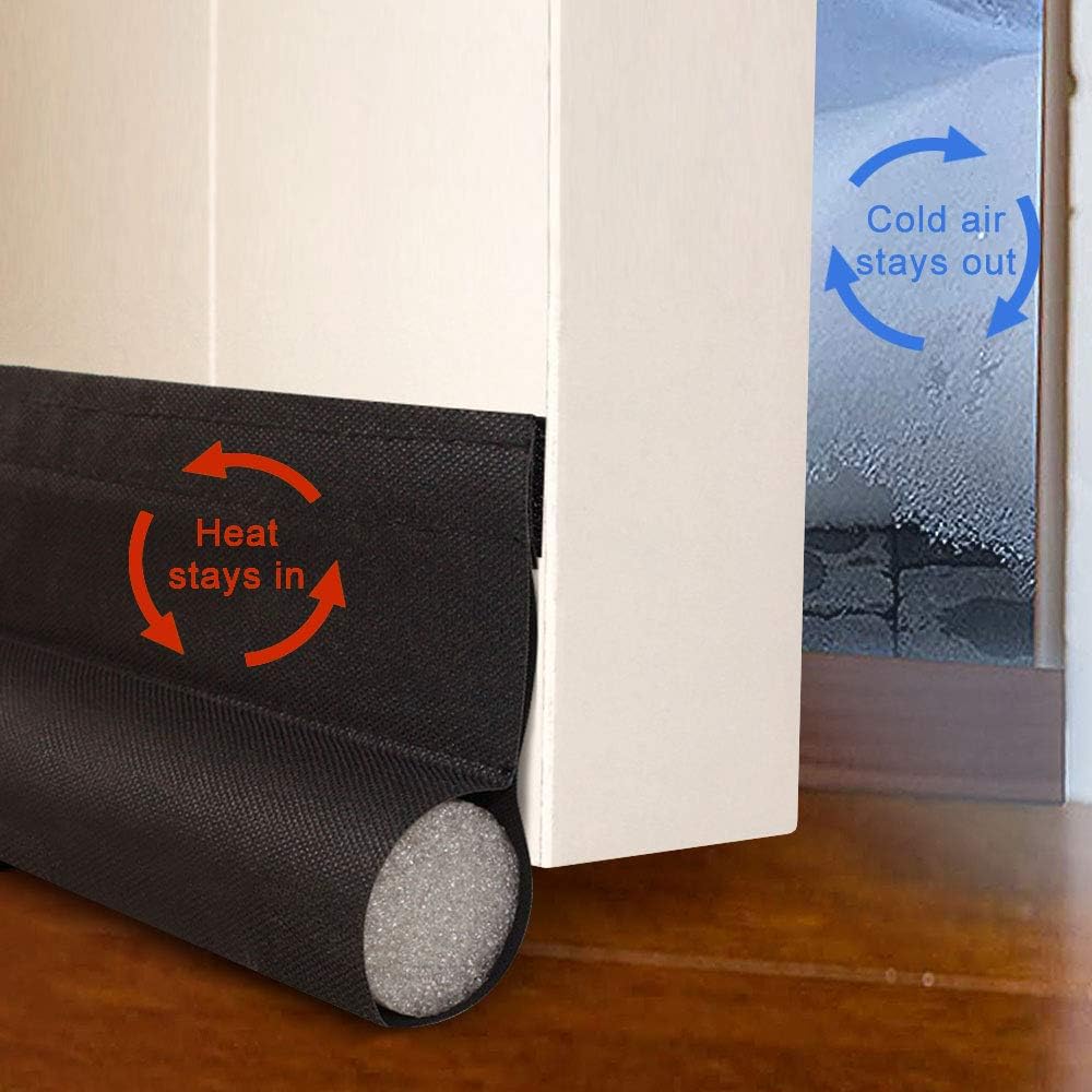 NeuWee Door Draft Stoppers, Self-Adhesive Silicone, Black, 3.1 × 94.5cm, Soundproof, Dust-Proof, Energy Efficient - Image 4
