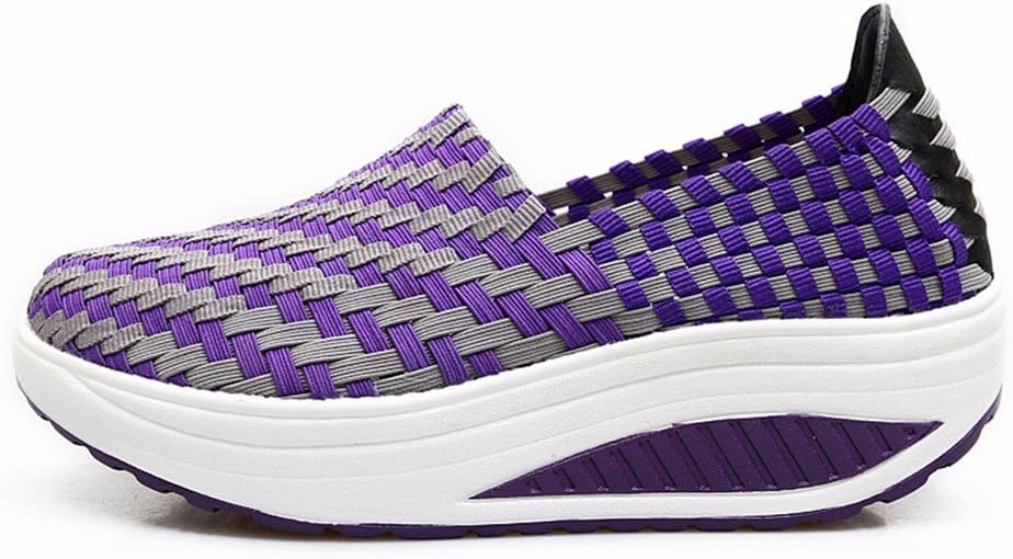 Yall Lady Hand Woven Shoes Casual Shoes,Purple,37