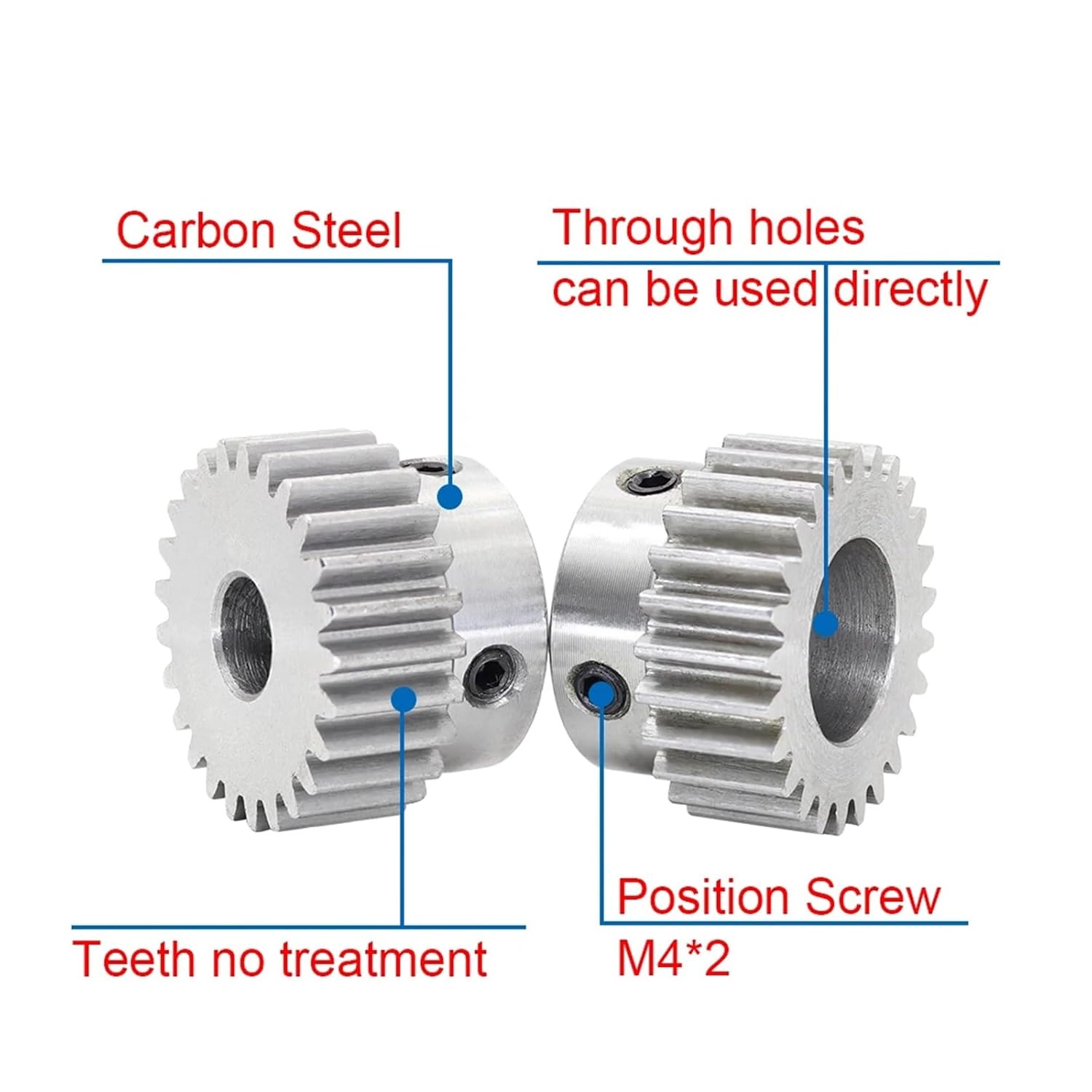 Industrial helical Gear 1pcs 1M25T Spur Gear Bore 5/6/6.35/7/8/10/12/12.7/14/15/16mm Motor Gear Low Carbon Steel Metal Gear(5mm)