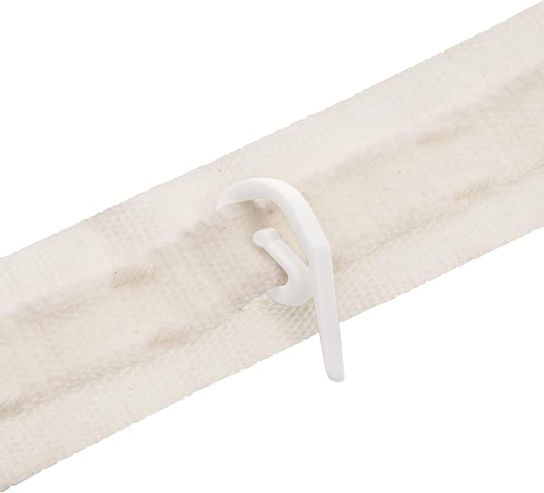 White Plastic Curtain Hooks | Hooks For Pencil Pleat, Window, Door & Shower Curtains | Heavy Duty Hook for Header Tape & Drapery | Pack of 50-3.2 x 1.2cm | The Bead Shop - A UK Brand - 2