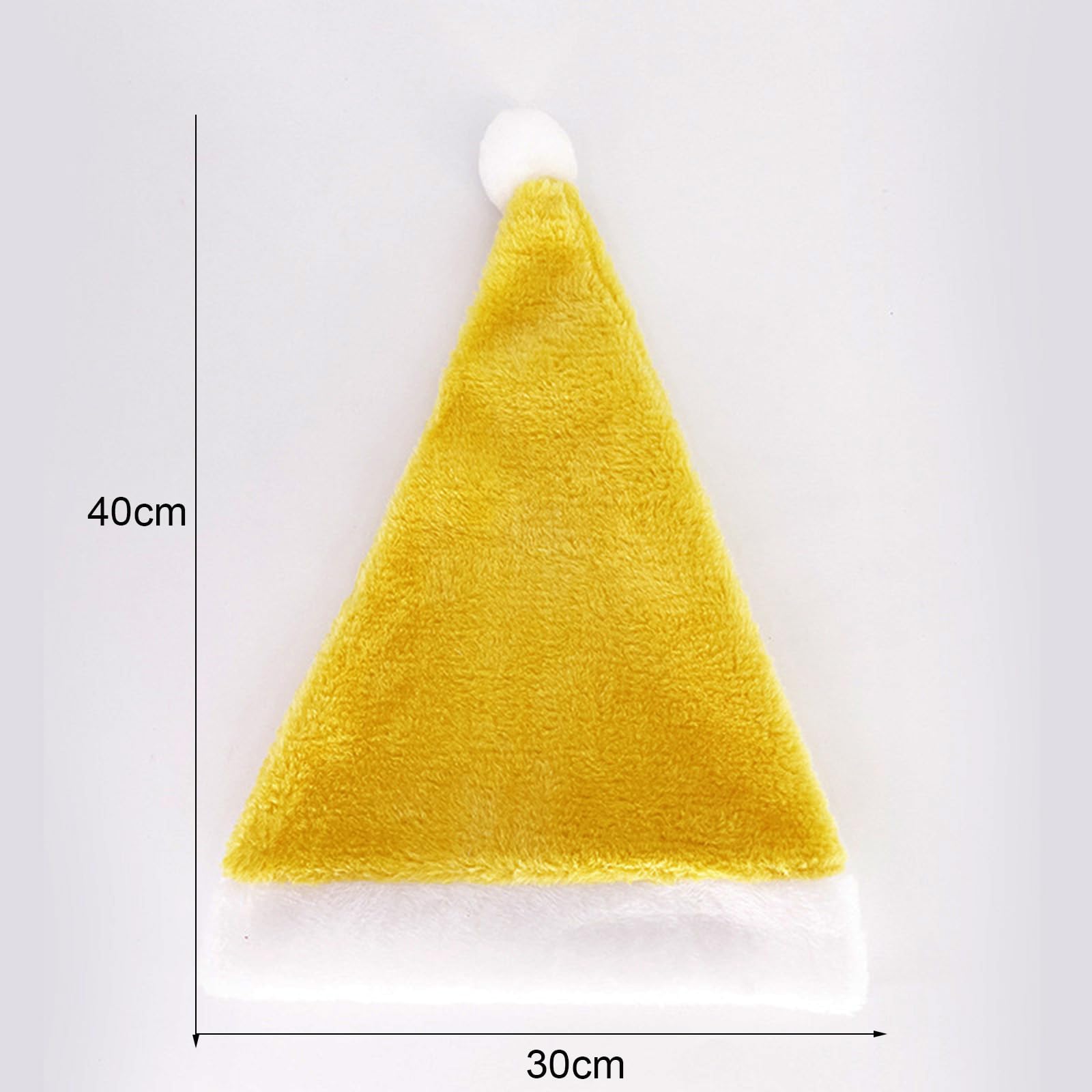 Onlvmyur 3 Pieces Christmas Hat Adult Santa Hat Plush Santa Hat Santa Hat Santa Hats for Adults (Yellow), Black, 29cm x 39cm - Image 2