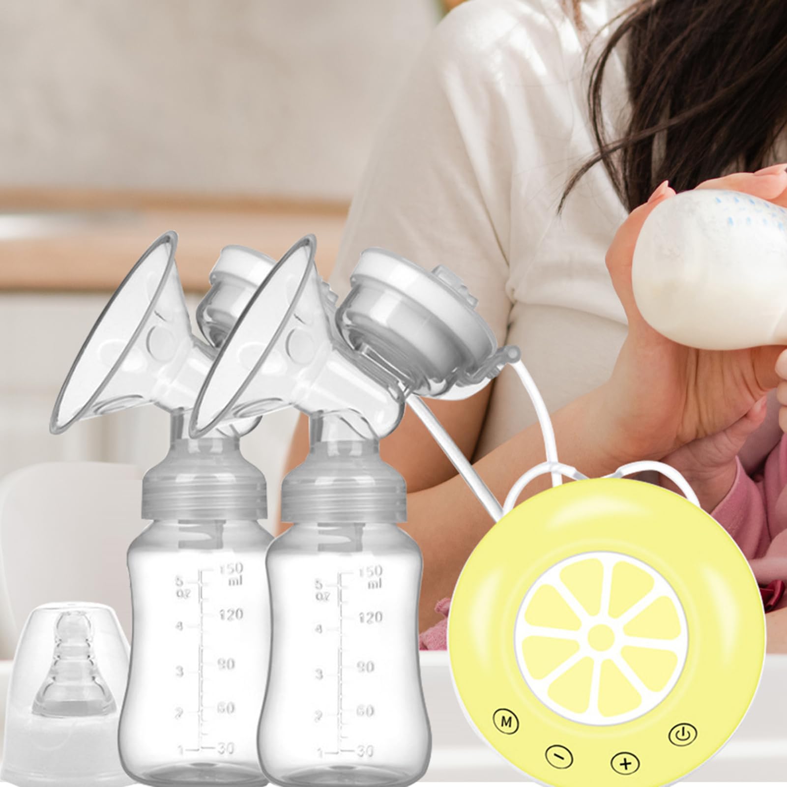 Tiralatte elettrico – Dispositivo di portatile, estrattore regolabile per allattamento, silenziosa macchina ricaricabile (design confortevole in silicone) | Collettore di latte alimentato