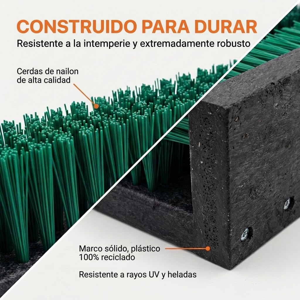 Borstelshop Algunos rascadores de Zapatos de plástico - Felpudos para Exteriores - Felpudos para Exteriores - Rascador de Zapatos Resistente para Cepillos - 30 x 27 cm - Verde