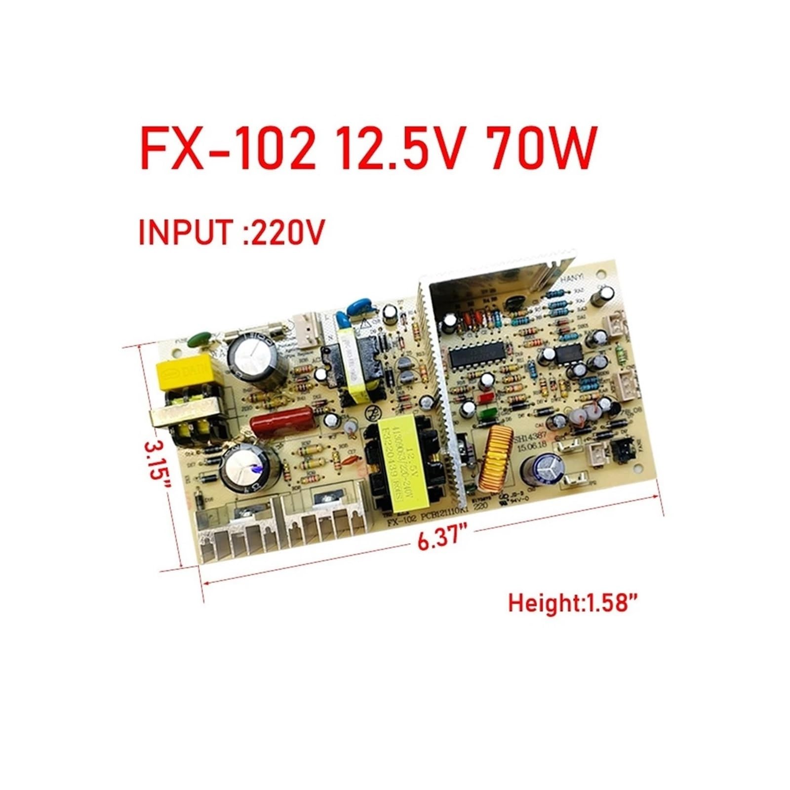 Wine Cooler Power Strip Control Motherboard FX-101 FX-102 FX-108 Circuit Board Wine Cooler Replacement Accessories(FX-102 12.5V 70w)