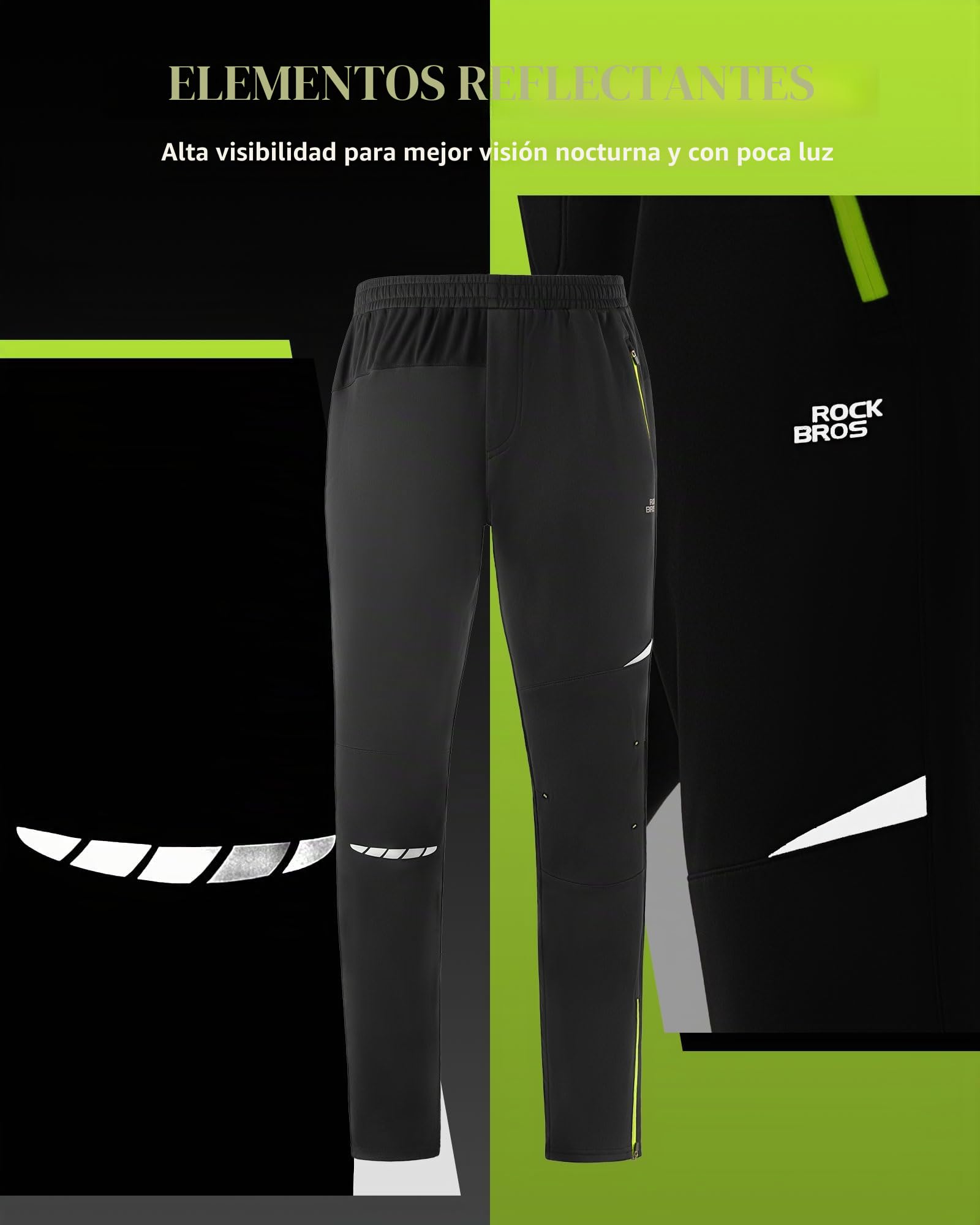 ROCKBROS Chaqueta y Pantalón Ciclismo Invierno para Hombre Térmico a Prueba de Viento, Traje de Ciclismo Polar Transpirable para MTB Deportes Exteriores