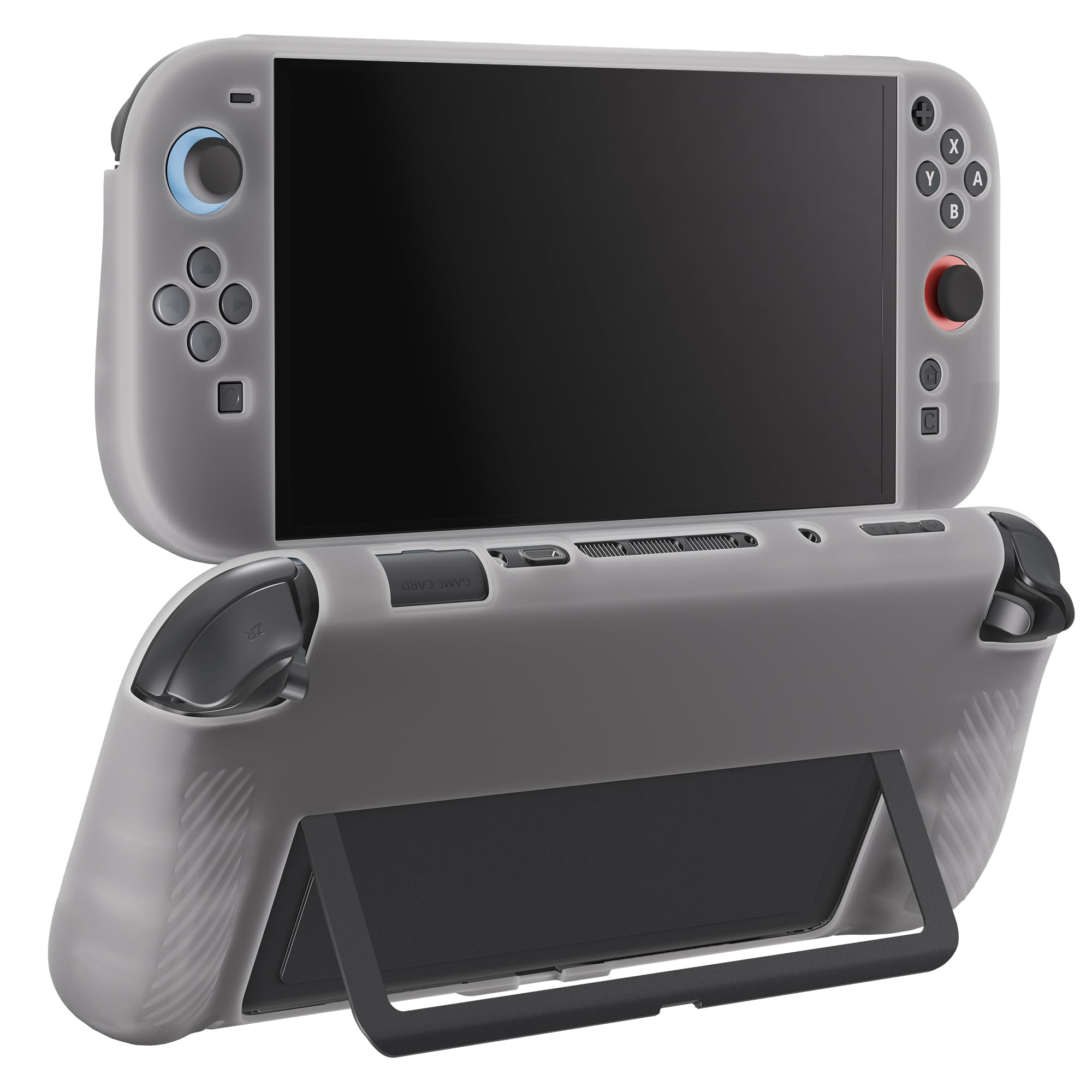 DaierTek White Rubber Soft Protective Case Compatible with Nintendo Switch 2 2025 Clear Case Anti-Slip Silicone Carrying Shell