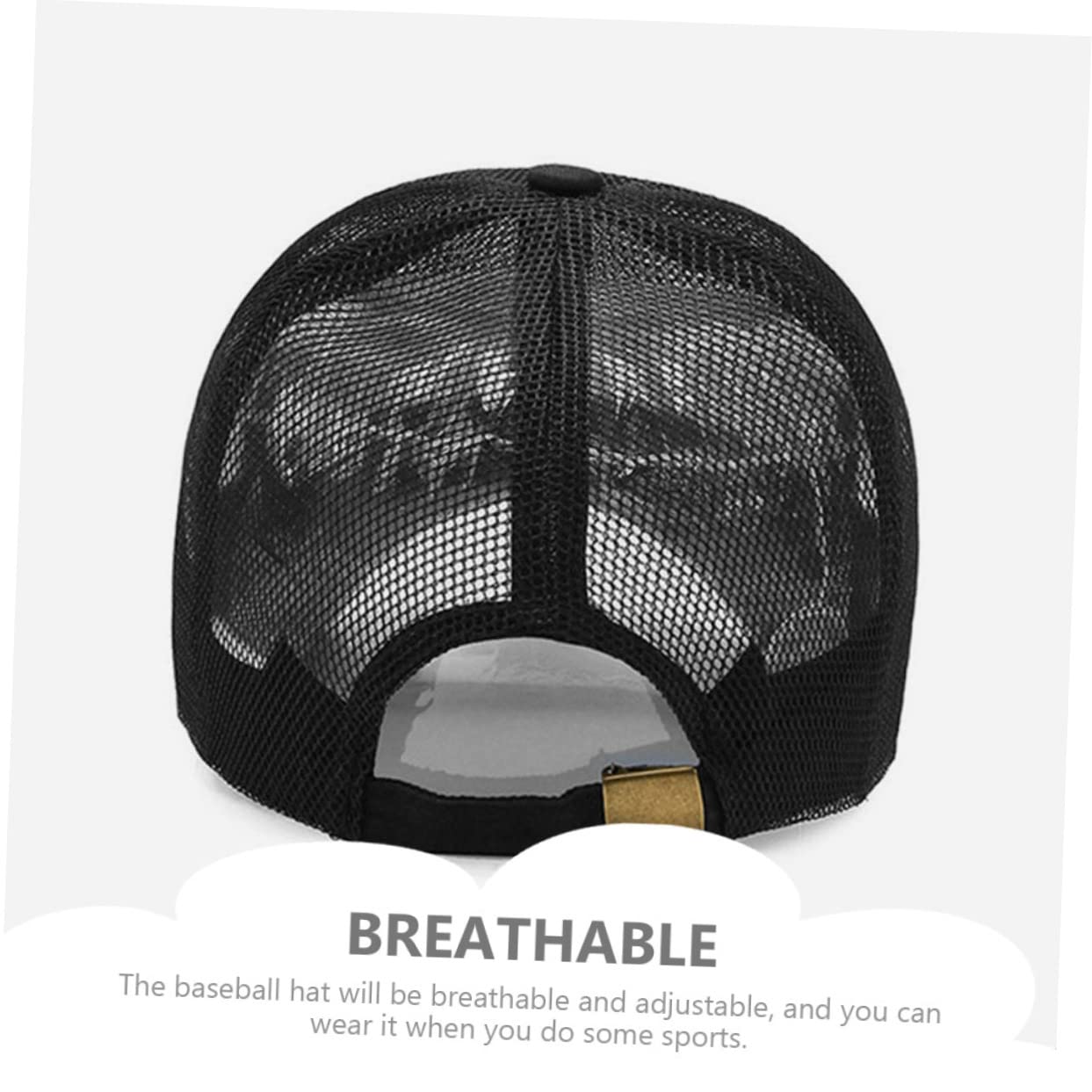 CALLARON Gorra De Malla Transpirable Sombreros para Hombres Gorra De Béisbol De Malla Sombrero De Visera para Hombres Sombrero para Protección Solar para Hombres Poliéster Black