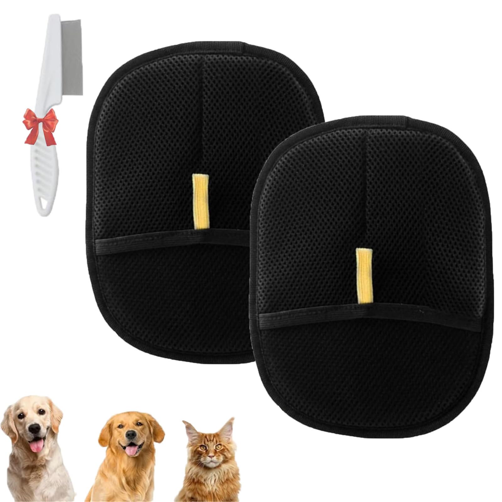 znvwki Furfetch Glove, Pure Pet Hair Glove, Magic Brush Pet Hair, Reusable Pets Hairs Removal Gloves - Double-Sided Fingerless Design for Dogs & Cats, Static-Free Grooming & Cleaning (2pcs)