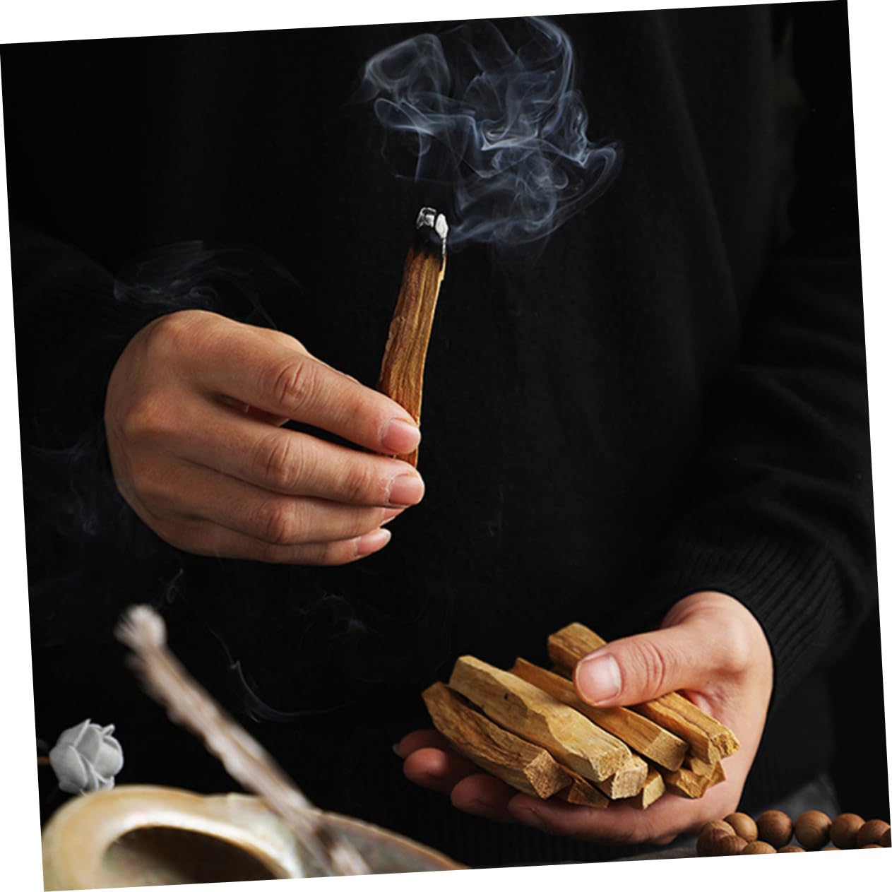 Cabilock 40stücke Natürliche Räucherstäbchen Heiligem Für Yoga Und Meditation Handgefertigte Smudge Sticks Für Raumreinigung Und Aromatherapie Für Schlafzimmer Meditationsraum Und