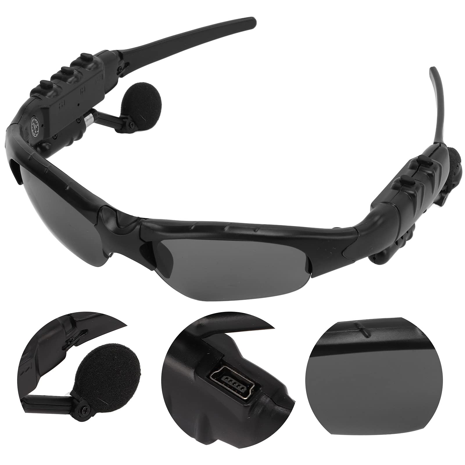 XUMIUZIY Wireless Bluetooth Sunglasses, Music Headset Headphone Smart Glasses for Men Women, Motorcycle Riding Glasses for Outdoor Sports