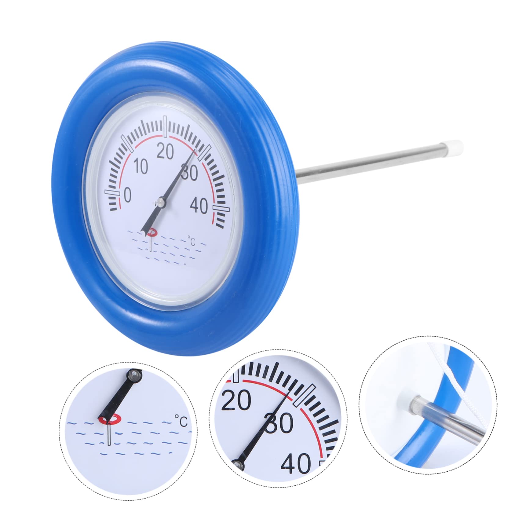 Mipcase 1pezzi Termometro Galleggiante Per Piscina Tester Della Temperatura Acqua Blu Realizzato in Inossidabile e Plastica Di Buona Qualità e Preciso