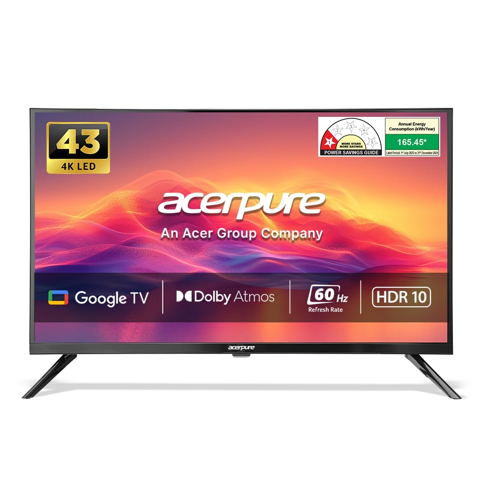 Acerpure Swift Series 43-inch UHD LED Smart Google TV and its components