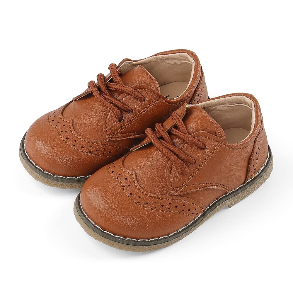 MASOCIO Boys Girls Lace Up Shoes Toddler Little Kids School Shoes Flat Dress Shoes (Toddler/Little Kid)