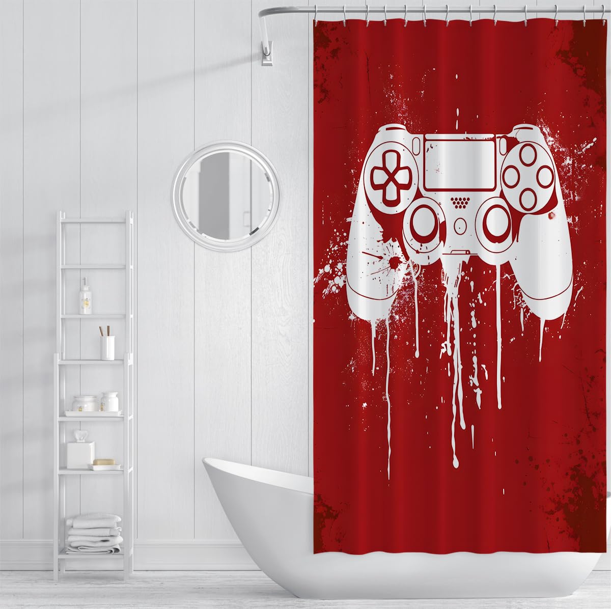 Rideau Douche Manette Jeu Moderne Splash 200 x 220 cm