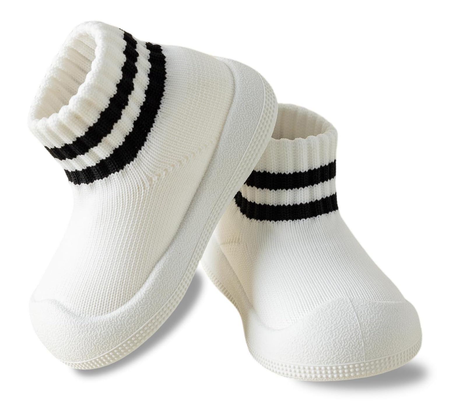 Baby Sock Shoes Toddler Walking Slippers Non-Slip Breathable Stripes Shoes with Soft Rubber Sole for Infant Boys Girls Slip On Sneakers-image-22