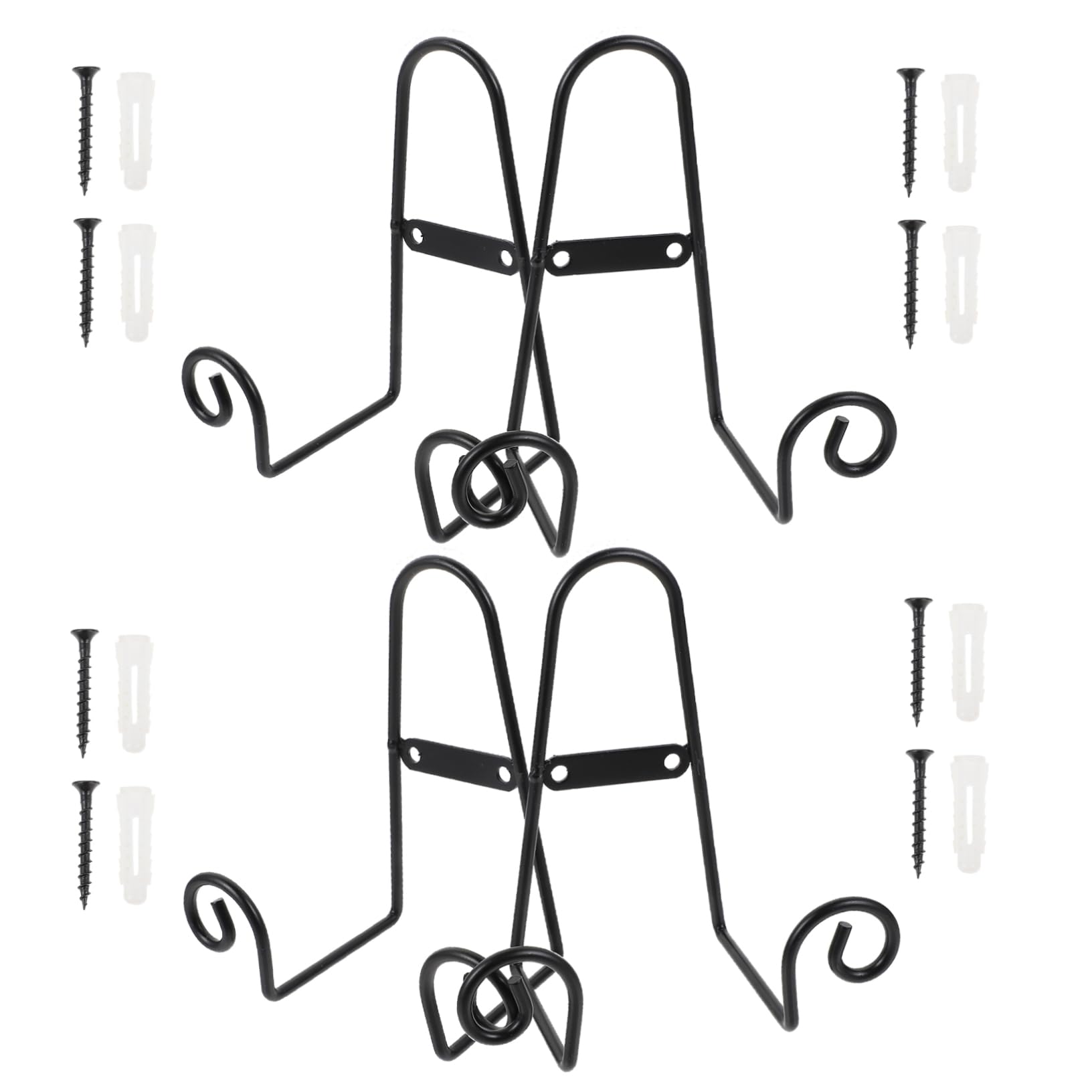 Garneck 4pcs Iron Display Stands for Decorative Plates Plate Holders for Home Decor for Showcasing Ornaments Photos and Art Celebrations